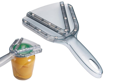 Kitchen Can Opener Dual-Layer Adjustable Jar Opener Bottle Opener for Various Lids -Gray