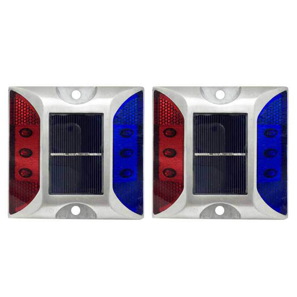 2 Piece Solar Deck Lights for Roadway Driveway - Mixed Color
