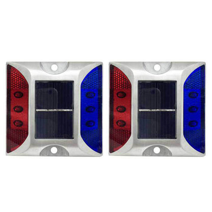 2 Piece Solar Deck Lights for Roadway Driveway - Mixed Color
