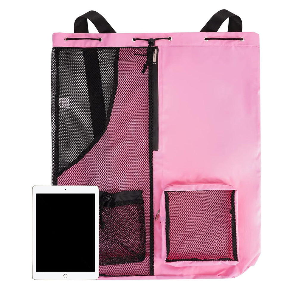 Drawstring Swim Bag Mesh Backpack with Wet Pocket for Swimming  Gym Workout Pink