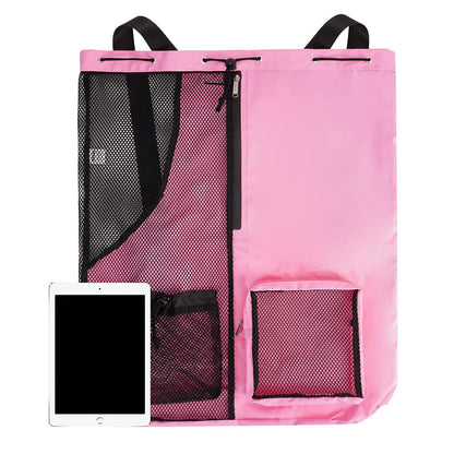 Drawstring Swim Bag Mesh Backpack with Wet Pocket for Swimming  Gym Workout Pink