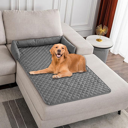 Plaid Water-resistant Sofa Cover for Pet Couch Cover Dogs Bed Cushion Gray