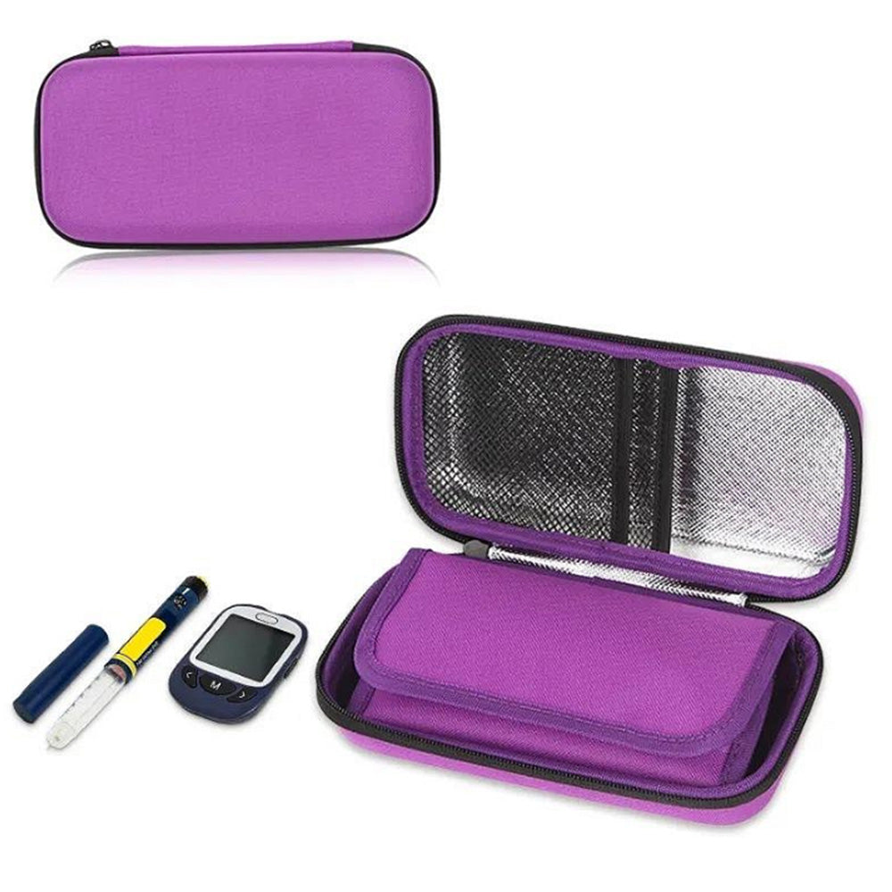 Insulin Cooler Travel Case Diabetic Medication Cooler Bag-Purple