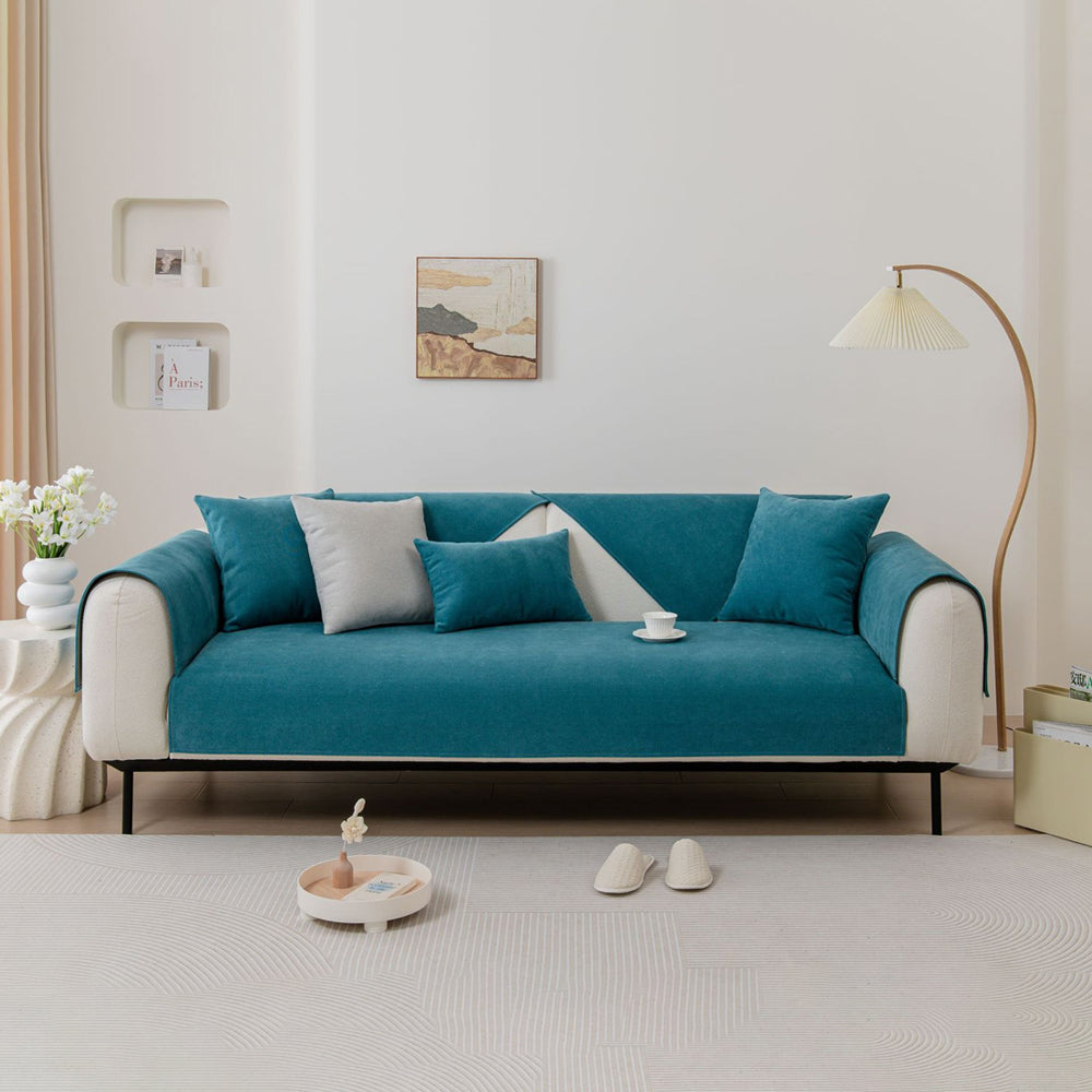 Anti-slip Sofa Couch Cover Slipcover Sofa Protective Cover Green