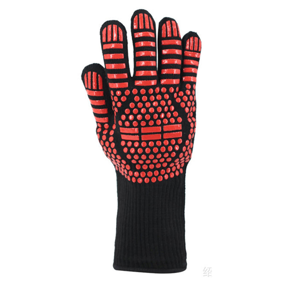 Heat Resistant Oven Gloves Slip Resistant BBQ Gloves - Red