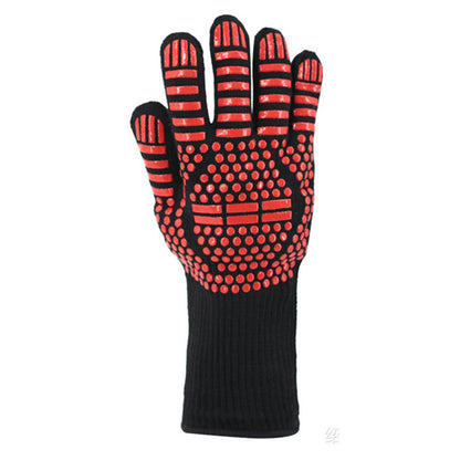 Heat Resistant Oven Gloves Slip Resistant BBQ Gloves - Red
