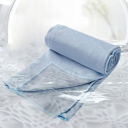 Hot Yoga Towel Microfiber Sweat Anti-Slip Yoga Mat Towels for Bikram Pilates-Blue
