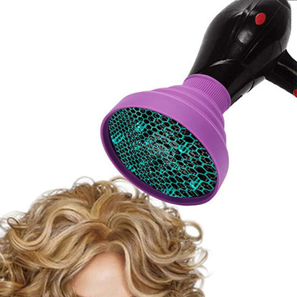 Foldable Silicone Hair Dryer Diffuser for Universal 4 to 5cm Nozzles - Purple