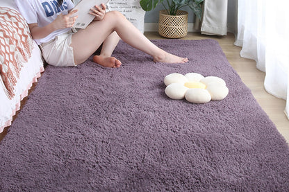 Soft Modern Indoor Large Shaggy Rug for Livingroom Bedroom Dorm Kids Room Home Decorative-Purple