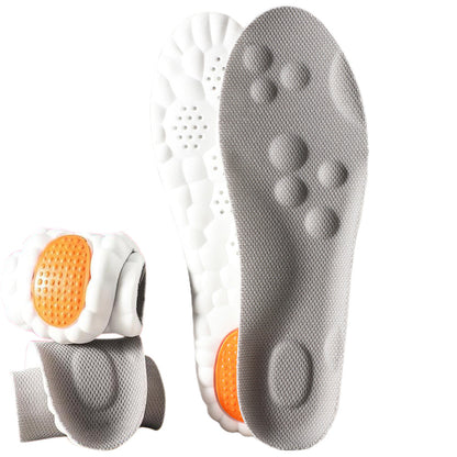 Pair of 4D Cloud-Soft Comfort Soles Cushioning Arch Support Insoles Grey