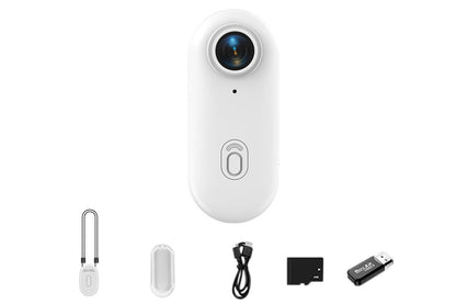 Mini Thumb Action Camera Portable Wearable Camera with Clip White