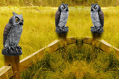 Large Fake Owl Decoy to Scare Birds Away Garden Bird Deterrents for Outside -Red