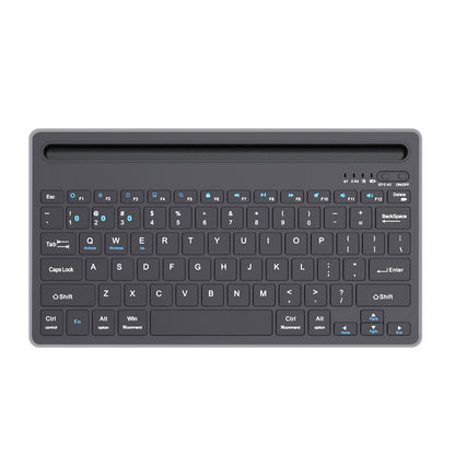 Wireless Keyboard with Phone and Tablet Stand for Windows MacOS iOS iPad-Black
