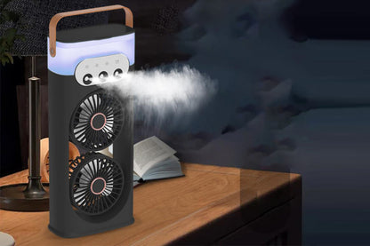 Tower Cooling Fans Standing Desk Fan with 3 Speeds and Light for Bedroom -Black