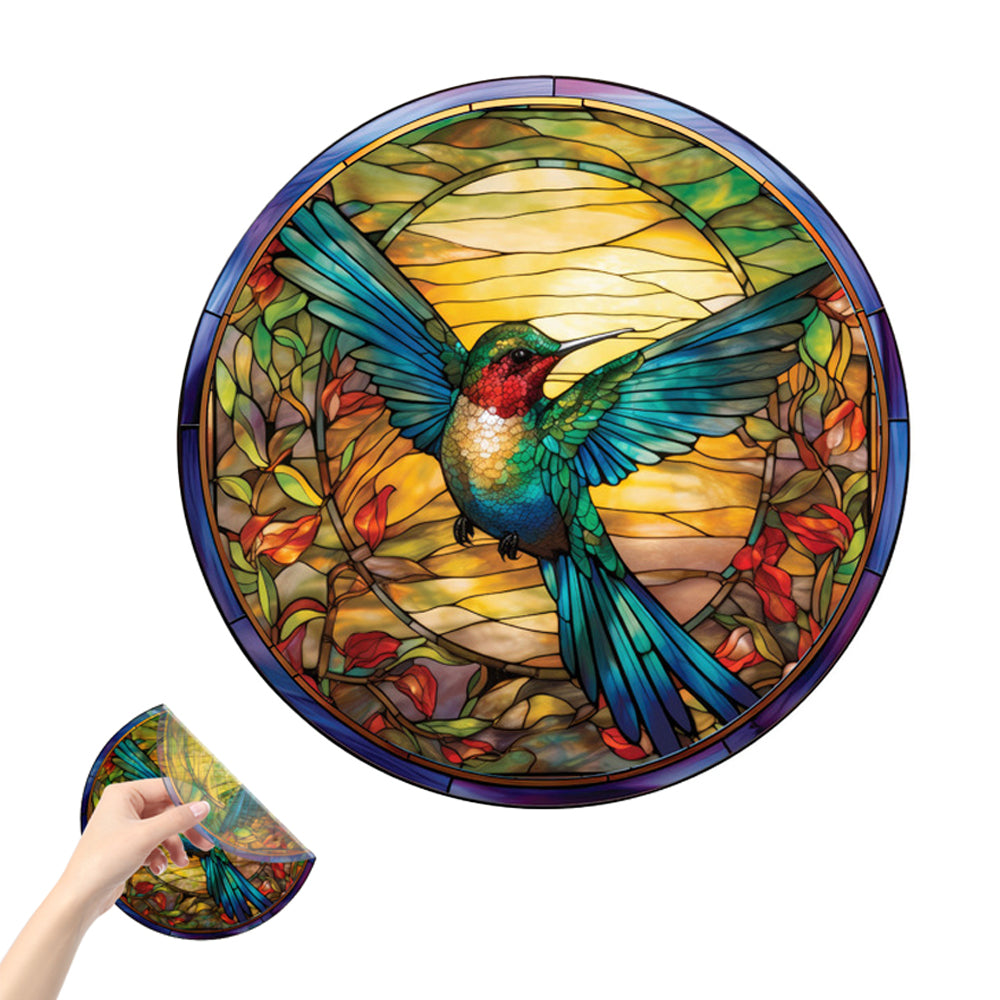 Static Cling Window Sticker Glass Painted Art Decal Window Clings for Home Decoration-Blue bird