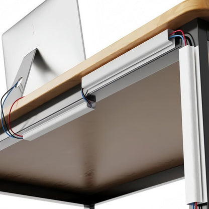 40cm Under Desk Cable Management ¨C Adhesive Mount Cord Organizer for Desk White