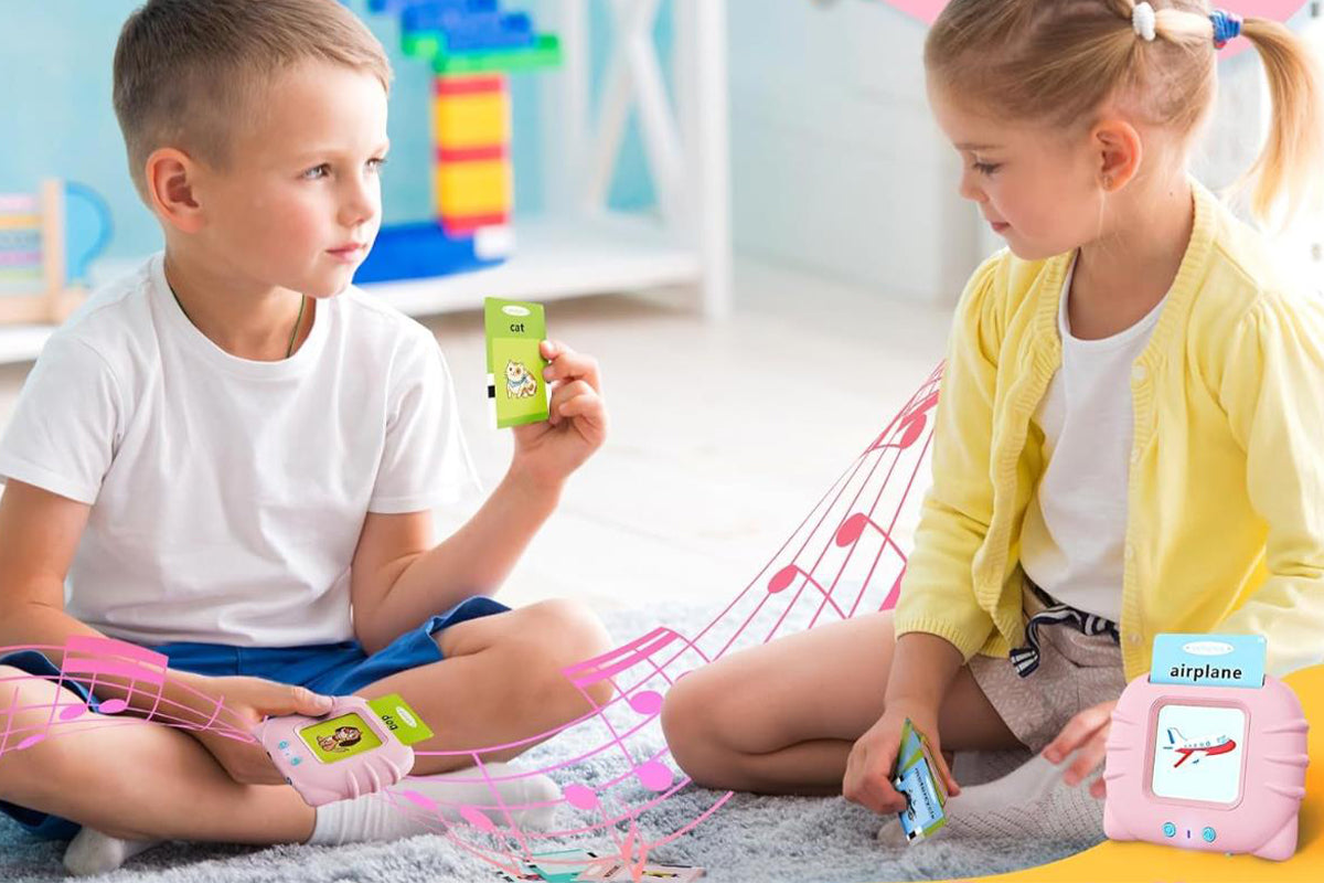 Talking Flash Cards Pocket Speech Toys 224 Sight Words Educational Language Learning Toys for Boys Girls Gifts-Pink