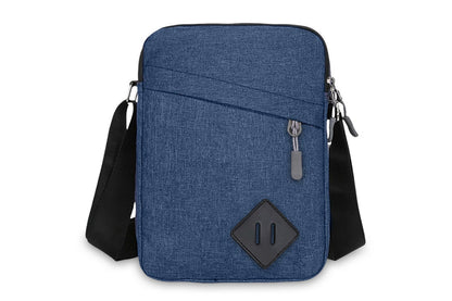 Men's Oxford Crossbody Shoulder Bag with Adjustable Strap and Multi-Pocket Messenger Design-Blue