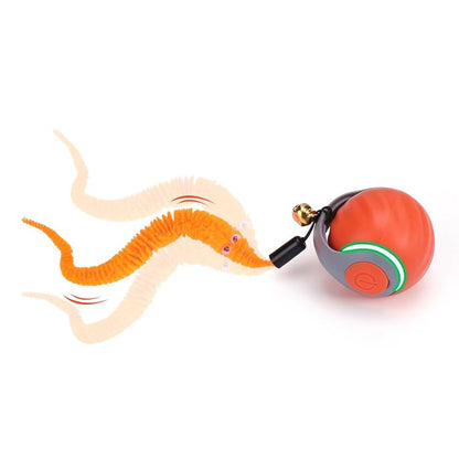 Interactive Cat Toy Ball Automatic Cat Toys Indoor Cats with 3 Tails -Orange