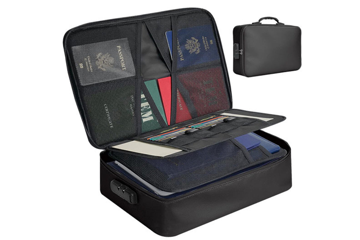 2 Piece Fireproof Waterproof Document Bag with Lock