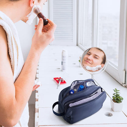 Travel Toiletry Bag Shaving Organizer for Men Women Navy Blue