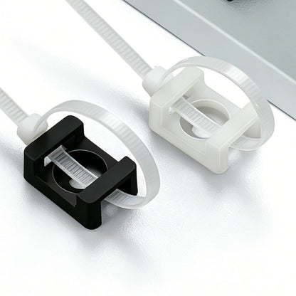 500 PCS Cable Tie Base Nylon Saddle Mount-Black