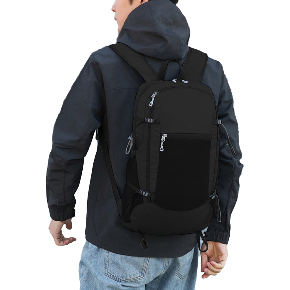 Hiking Backpack Packable Travel Day Pack Lightweight Water Resistant Hiking Daypack for Women Men Black