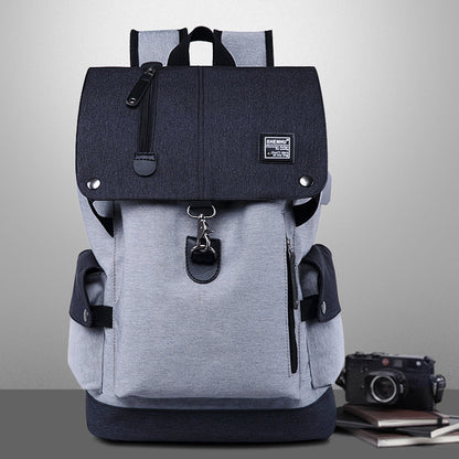 Large Capacity Anti-Theft Laptop Backpack Travel  School Bag with USB Charging Port Grey