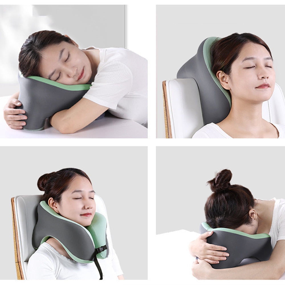 Travel Neck Pillow U-Shaped Neck Support Memory Foam Pillows Green