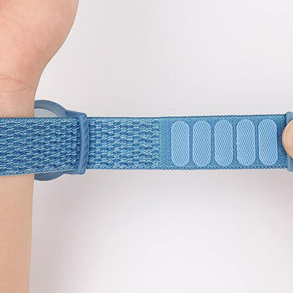 2PCS Soft Nylon Wristbands for Airtag-Blue