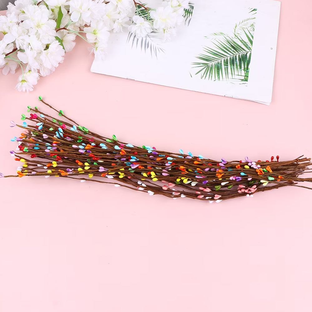 100 PCS Realistic Artificial Willow Stems -Mixed Color