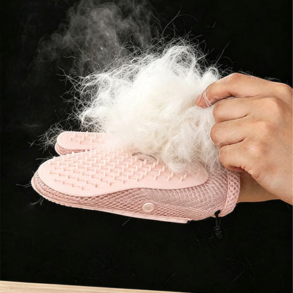 USB Spray Pet Grooming Glove for Cats Dogs - Pink