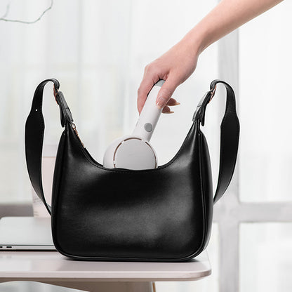 Mini Handheld Fan with LED Light Makeup Mirror Rechargeable Portable Fan White