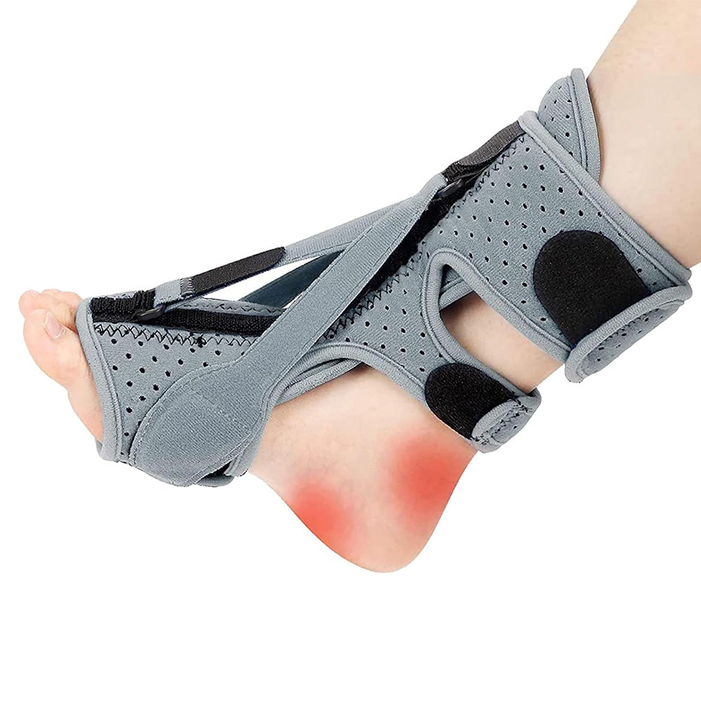 Plantar Fasciitis Night Splint Foot Drop and Achilles Brace Gray