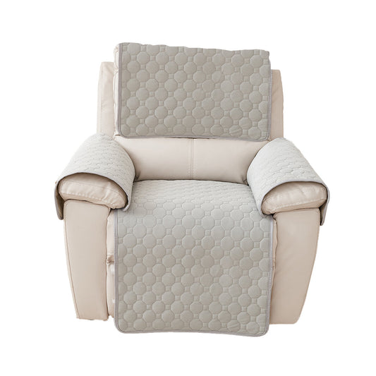 4Pcs Set Non Slip Recliner Chair Covers Couch Covers Pet Protector Slipcovers Light Gray