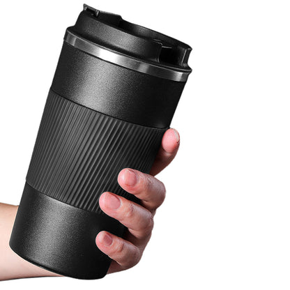 Stainless Steel Vacuum Insulated Coffee Mug Thermal Cup With Splash Proof Sliding Lid-Black