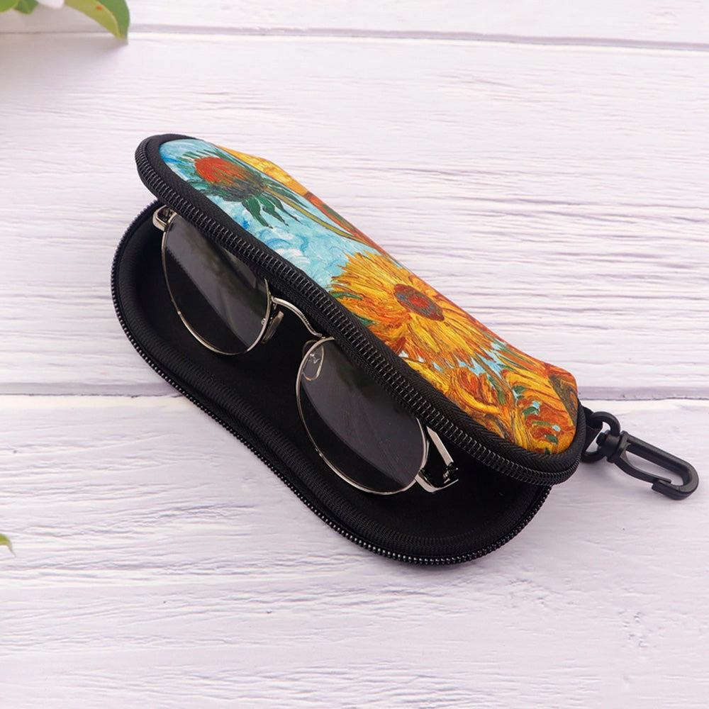 Glasses Case Scratch-Resistant Zipper Sunglasses Pouch for Travel-Orange