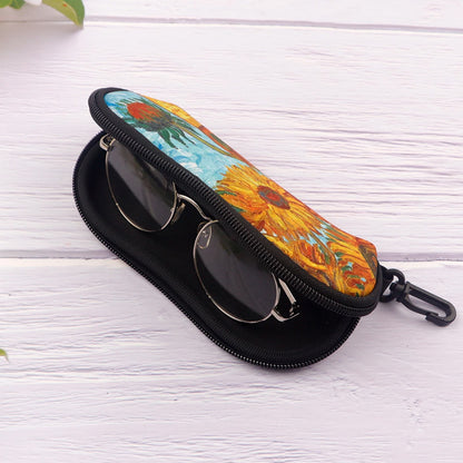 Glasses Case Scratch-Resistant Zipper Sunglasses Pouch for Travel-Orange