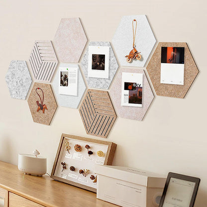 90Pcs Set Hexagon Felt Bulletin Board Wall Panels