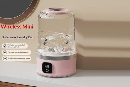 1L Underwear Washing Machine Mini Washer for Apartment Dorm RV Travel-Pink