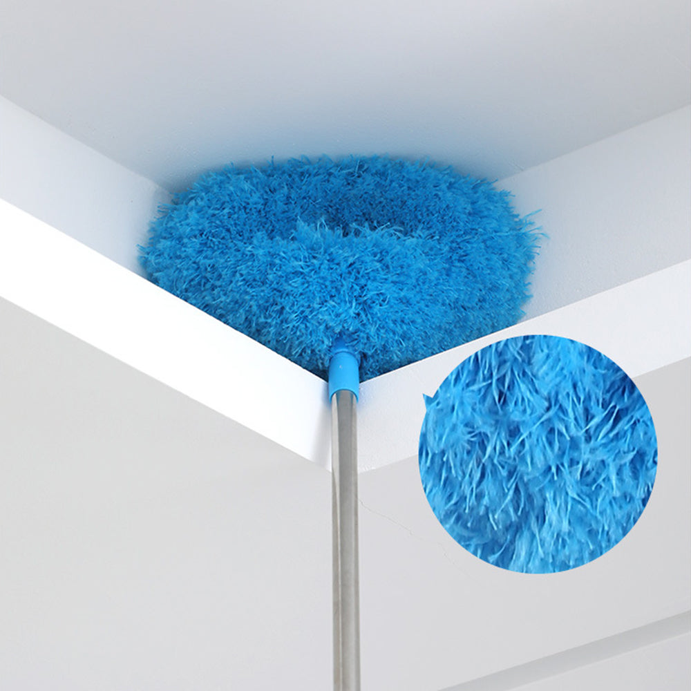 Adjustable Ceiling Fan Cleaner Duster Microfiber Duster for Walls Door Window Top Cleaning  Blue