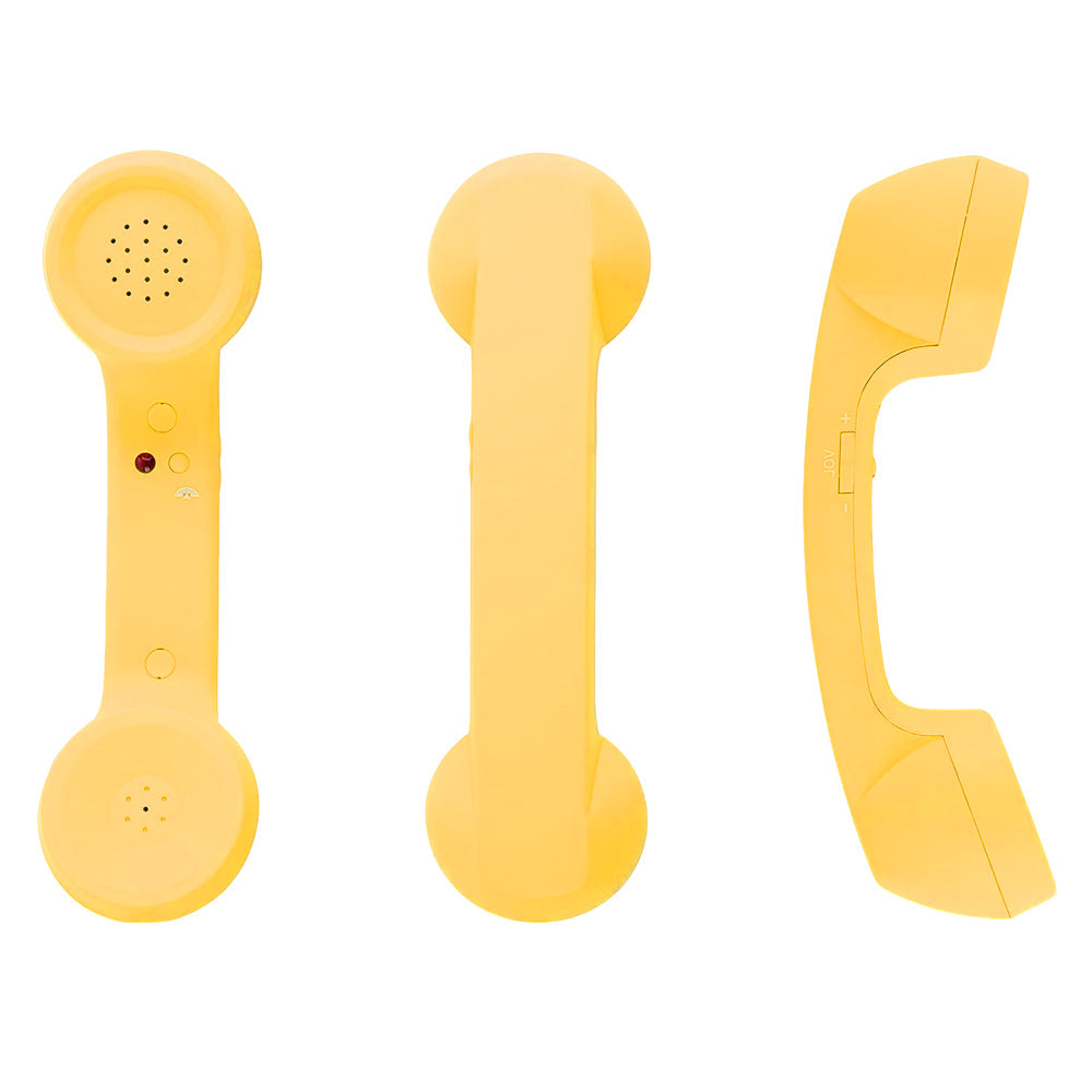 Retro Type C Wired Phone Handset with Microphone for Phones Computers - Yellow