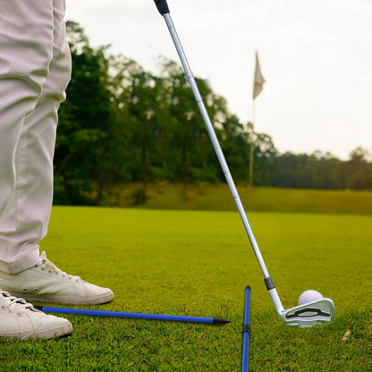 Collapsible 3-Section Golf Alignment Stick Golf Training Aid for Aiming Putting Swing Trainer Blue