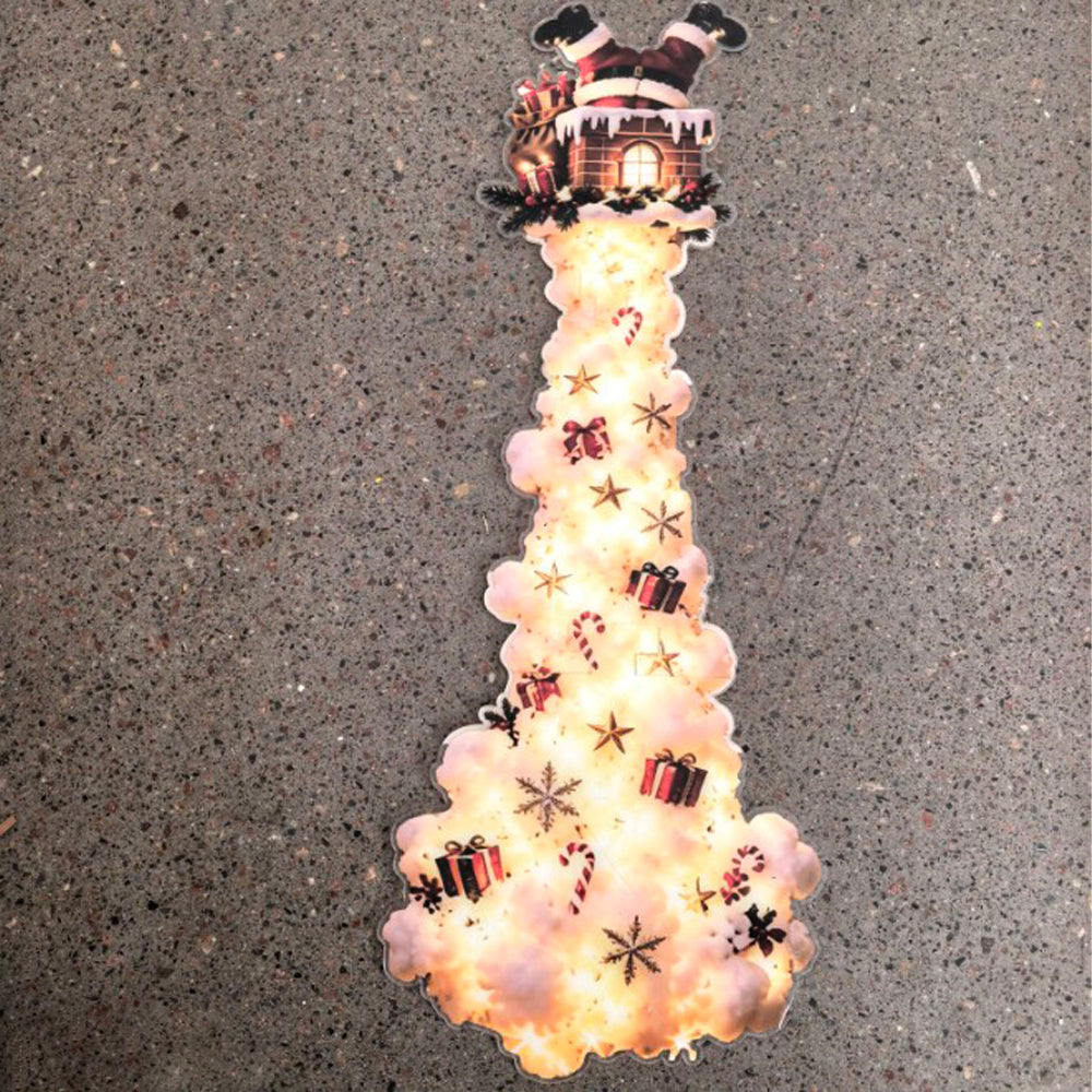 2D Acrylic Christmas Enchanted Path Wall Light  Warm White Wall Light - Chimney