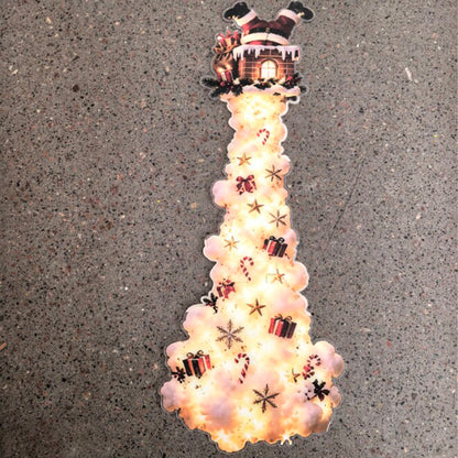 2D Acrylic Christmas Enchanted Path Wall Light  Warm White Wall Light - Chimney