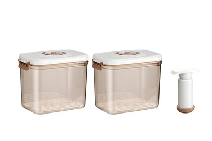 2Pcs Airtight Vacuum Food Storage Container with Lid Strainer and Pump