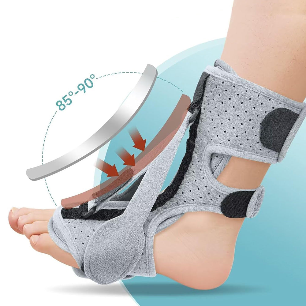 Plantar Fasciitis Night Splint Foot Drop and Achilles Brace Gray