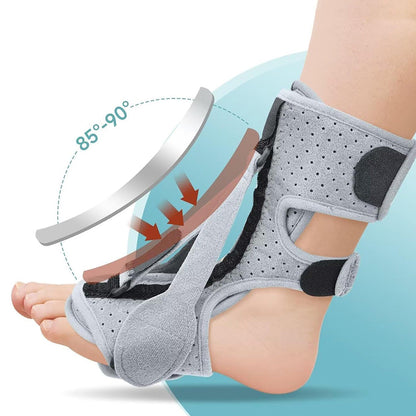 Plantar Fasciitis Night Splint Foot Drop and Achilles Brace Gray