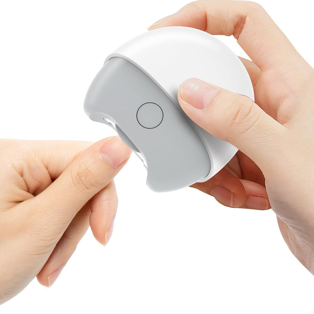 Electric Automatic Nail Clipper With Light And Nail Scraps Storage For Adult-White