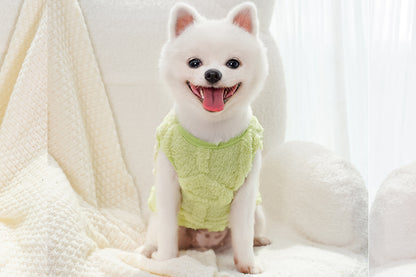 Sherpa Fleece Dog Jumper Sweater with D-Ring for Small Dogs Chihuahua Yorkshire -Green